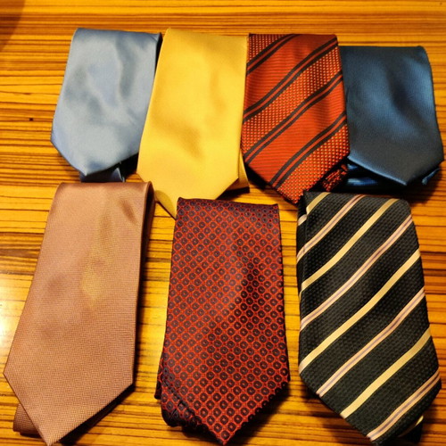 Roccobarocco ties used, pack of 7 silk Italian ties