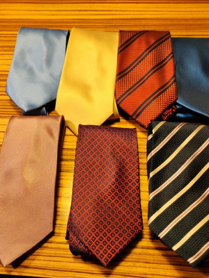 Roccobarocco ties used, pack of 7 silk Italian ties
