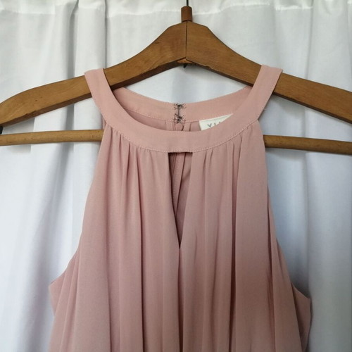 Vila pink elegant short dress with lace belt size S used
