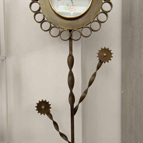 Floor clock handmade solid metal like new