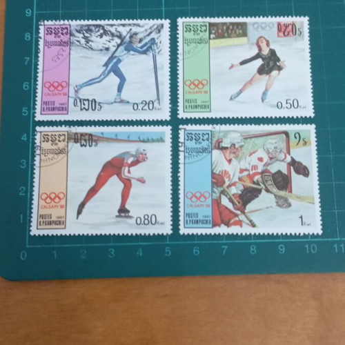 Cambodia 1987 Winter Olympic Games Calgary 1988 Stamps like new