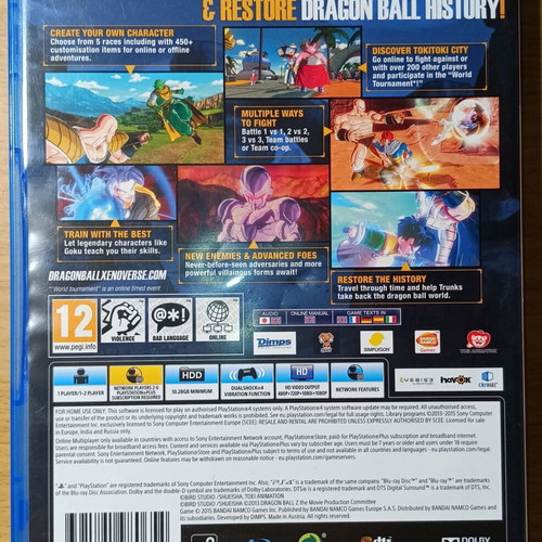 Dragonball Xenoverse XV PS4 game like new