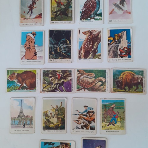 Cards with Various Old Chewing Gum Images used