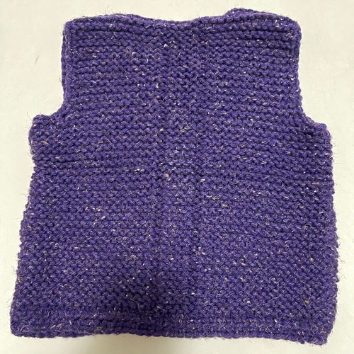 Handmade knitted vest new, purple, wool, one size