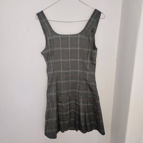 Elements by Kenvelo gray plaid mini pleated dress size XS like new