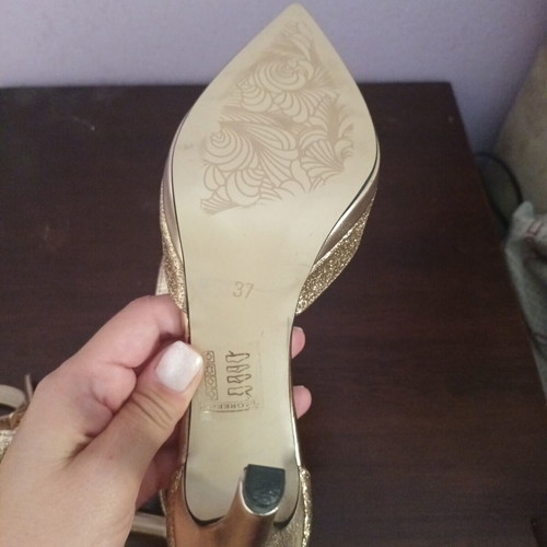 Smart Cronos heels size 37 new, pink gold glitter
