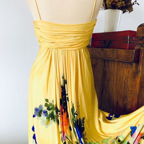 Veloudakis dress new, colorful yellow, size S-M
