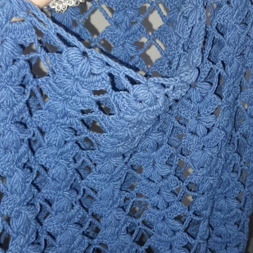 Handmade beach dress knitted pareo, new, blue, size M