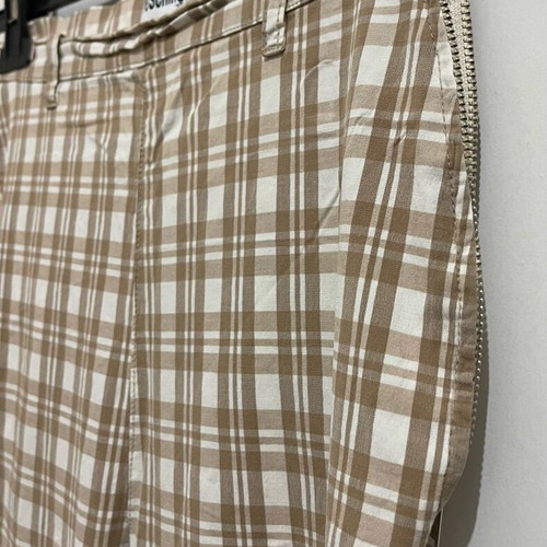 Moschino Capri High-Waisted Cotton Pants like new, checked white and brown