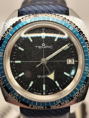 Tempic vintage men's wristwatch, new old stock
