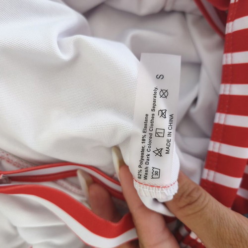 Striped one-piece swimsuit new, white and red, size S