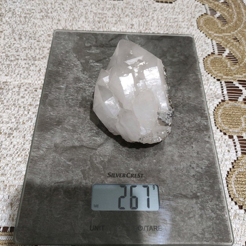 Polydidymos Quartz Crystal in Handmade Antique Wooden Base