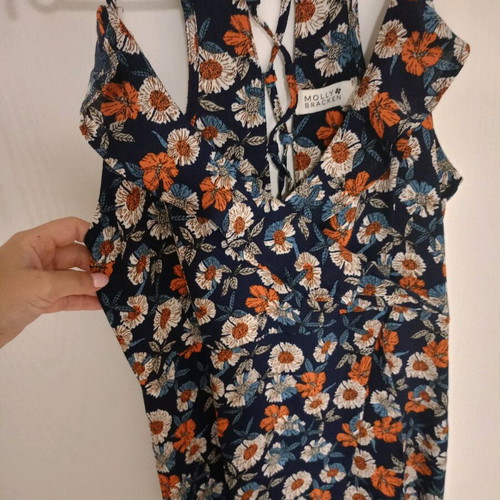 Molly Bracken long floral dress like new, blue and orange