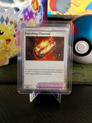 Scorching Charcoal Holo Pokemon Card new