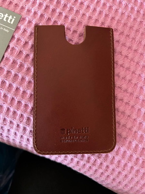 Leather card holder brown new
