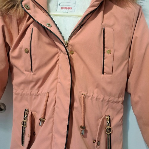 Energiers thick pink jacket with hood for 10 years old, 140 cm like new