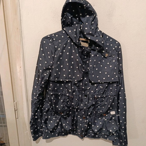 Staff Jeans waterproof navy blue polka dot jacket XS like new