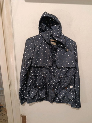 Staff Jeans waterproof navy blue polka dot jacket XS like new
