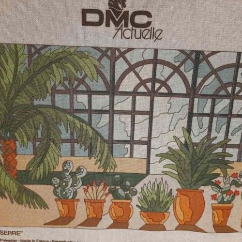DMC Actuelle stamped canvas for embroidery La Serre, new