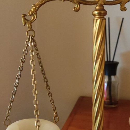 Decorative scale made of bronze and onyx used