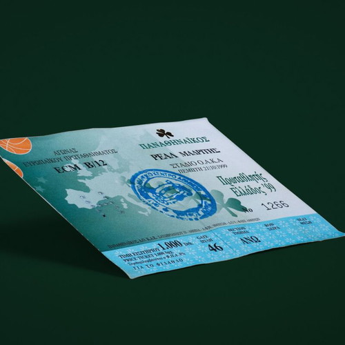 Panathinaikos vs Real Madrid basketball collectible ticket 1999