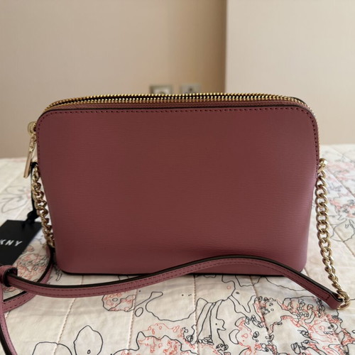 DKNY small leather shoulder bag, dusty pink