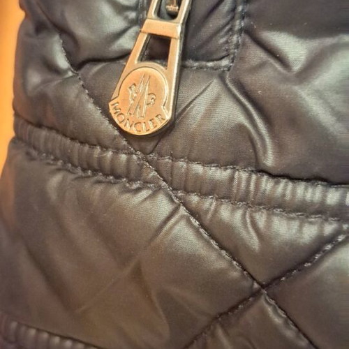 Moncler women's jacket used, black with detachable hood