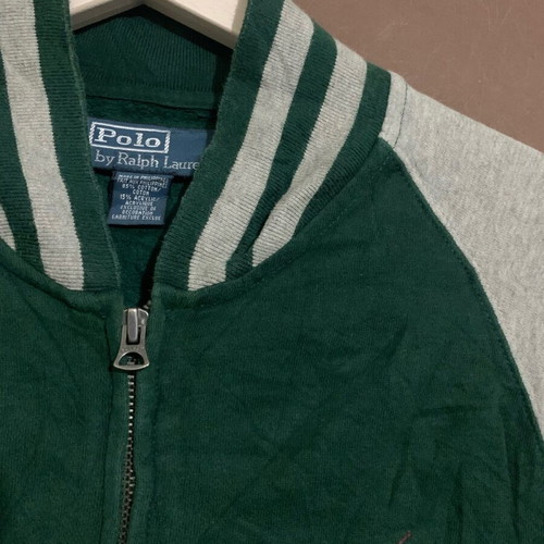 Polo Ralph Lauren full zip varsity jacket men’s like new, size S, green/gray