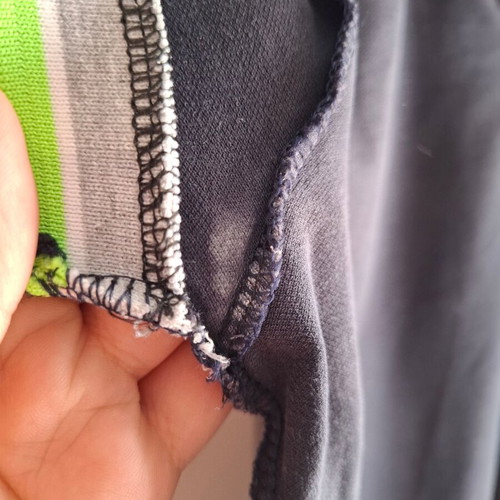 New Mentality Polo Shirt M Navy Blue with Grey and Green Details like new
