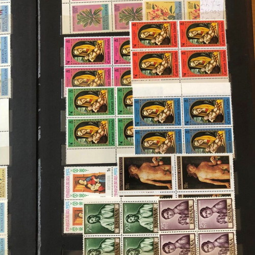 Stamp album with large collection of mint and used blocks worldwide