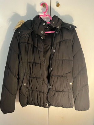 Pink Woman jacket used, black, size M with hood