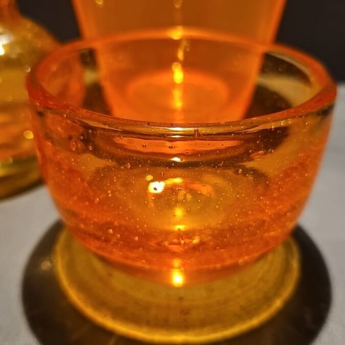Fidrio glass set with extra orange pot