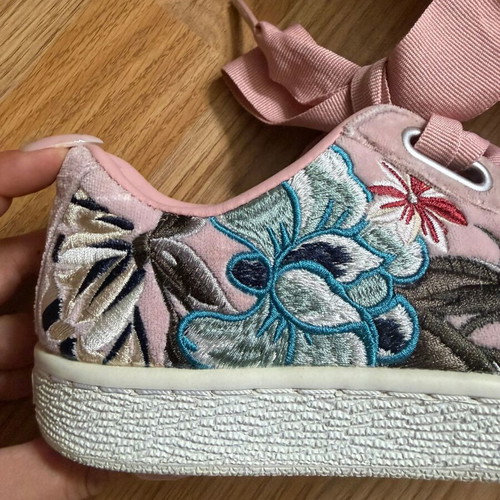 Puma embroidered sneakers used, pink, size 36