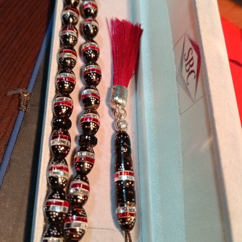 Handmade Komboloi from Yousouri with Zircon Beads and Silver