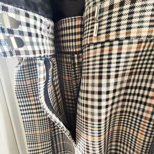 Checked one-piece jumpsuit new Miss Selfridge size XS beige and brown