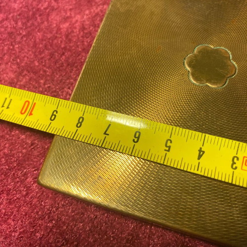 Vintage New York Metal Powder Compact used, 70s makeup souvenir