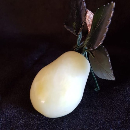 Decorative pear made of nephrite used