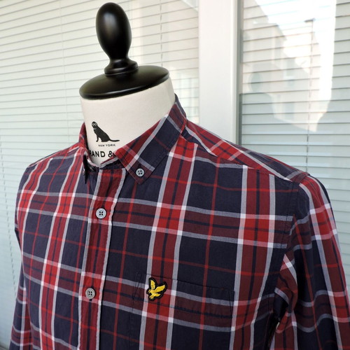 Lyle and Scott Mens Long Sleeve Checked Shirt Size M like new, blue red