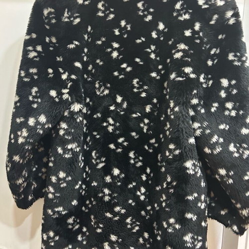 Women's coat used, black with white spots faux fur by Alex
