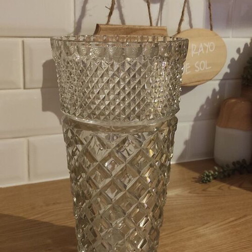 Glass embossed vases used, set of 2 pieces
