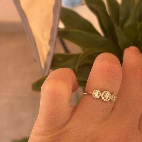 Gold ring with rosettes 9 carat, new, size 57