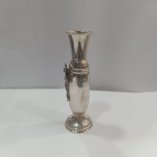 Vintage Solifleur 925 Silver Bud Vase with Floral Relief
