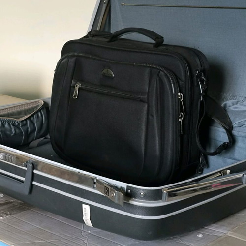 Samsonite Silhouette 200 suitcase used, gray, 70s with laptop bag
