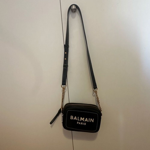 Balmain B-Army canvas and leather shoulder bag
