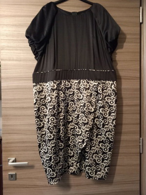 Teatro dress like new, black and white, heavy satin, size 50