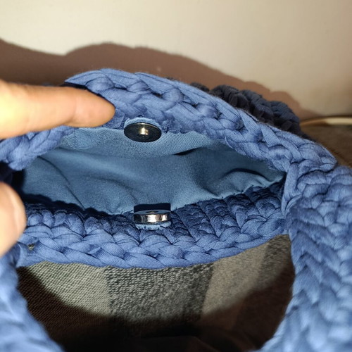 Handmade marshmallow bag blue, new