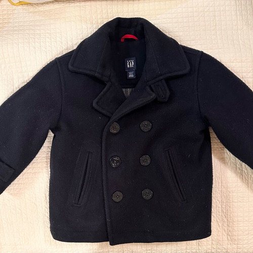 Gap wool coat for boy 3 years like new, black