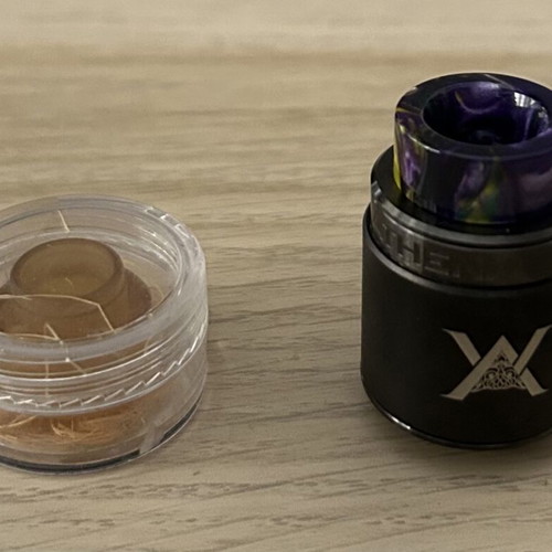 GeekVape Athena Squonk RDA used, gun metal with extra drip tip