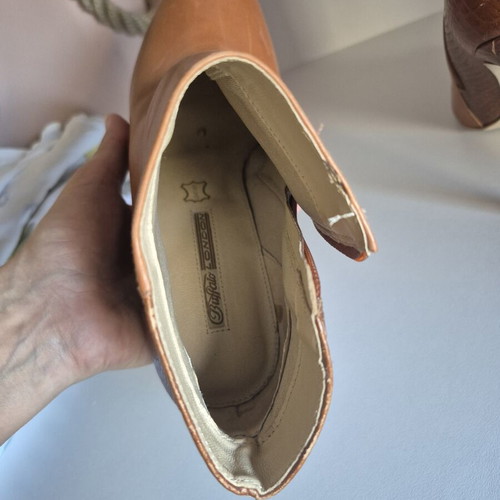 Buffalo ankle boots size 39 like new, brown leather, 10 cm heel