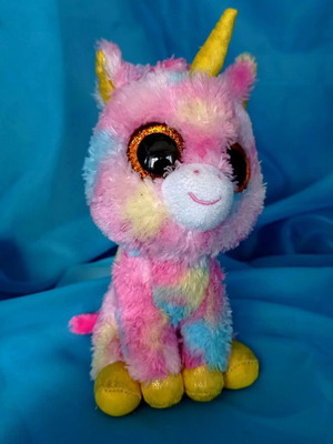 TY Beanie Boo Rainbow Unicorn λούτρινος μονόκερος σαν καινούργιος με glitter μάτια